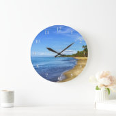 Island Beach Blue Water and Sky Small Numbers Grote Klok (Huis)