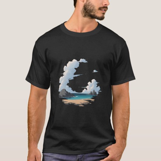 Island Beach Scene T-shirt (Voorkant)