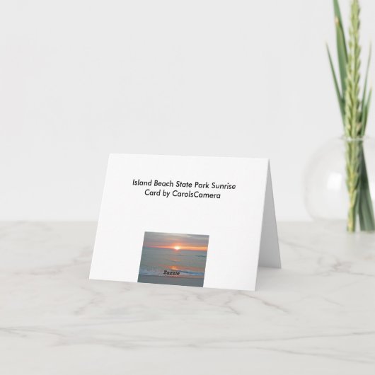 Island Beach State Park IBSP Sunrise Note Kaart (Achterkant)