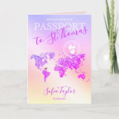 Island Beach Verjaardag Paspoort Kaart 50 en Fabul (Voorkant)