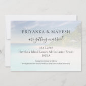 Island Beach Wedding Heart Airplane Save the Date (Achterkant)