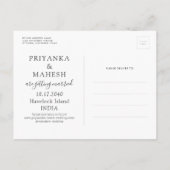Island Beach Wedding Heart Airplane Save the Date Aankondigingskaart (Achterkant)
