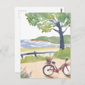 Island Bike Ride | Martha's Vineyard Waterverf Briefkaart (Voorkant / Achterkant)