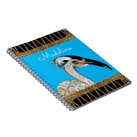  Island Bird Monogram Notitieboek (Rechterzijde)