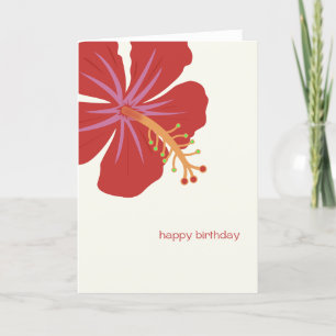 Island Birthday Kaart Tropische Hibiscus Bloem