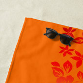 Island Blend Hawaiian Hibiscus Floral - Oranje Strandlaken (In situ)