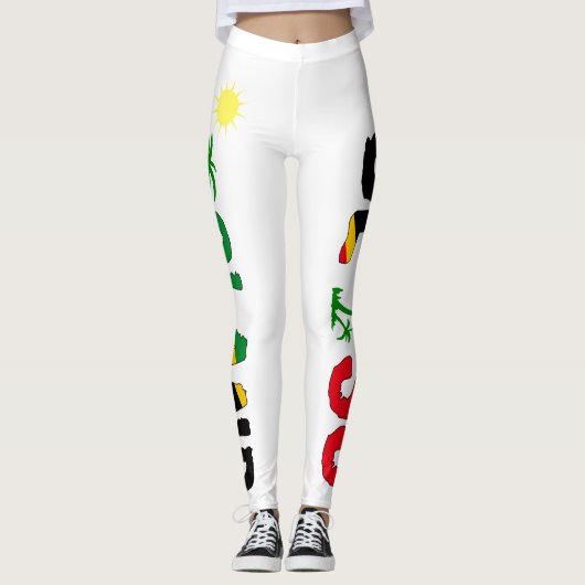 Island Bliss SKN Flag Print Leggings (Voorkant)