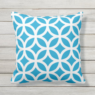 Island Blue Geometric Pattern Kussens