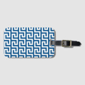 Island Blue Greek Key Baggage Labels (Voorkant (horizontaal))