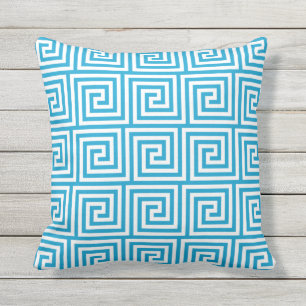 Island Blue Outdoor Kussens Greek Key
