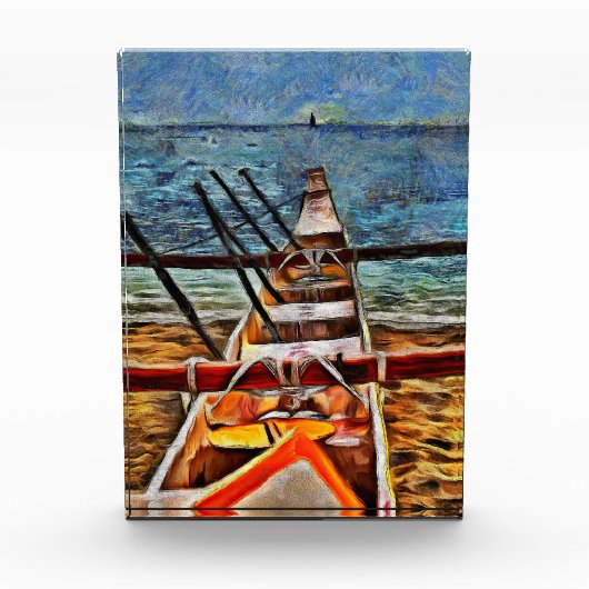 Island Boat Acrylic Block Fotoblokken (Voorkant)