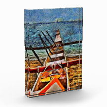 Island Boat Acrylic Block