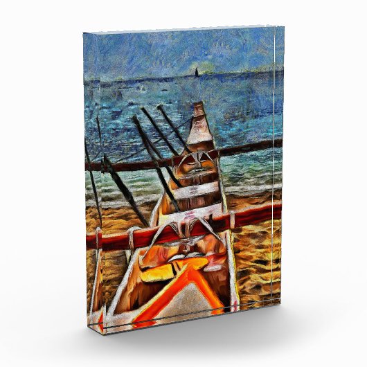 Island Boat Acrylic Block Fotoblokken (Links)