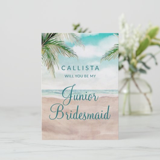Island Breeze be My Junior Bridesmaid Voorstel (Staand voorkant)