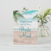 Island Breeze Beach be My Bridesmaid proposal Kaar (Staand voorkant)