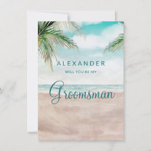 Island Breeze Beach be My Groomsman proposal Kaart