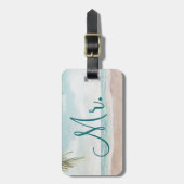 Island Breeze Beach Custom Huwelijksreis Mr Bagagelabel (Voorkant verticaal)
