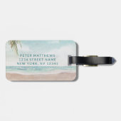 Island Breeze Beach Custom Huwelijksreis Mr Bagagelabel (Achterkant horizontaal)