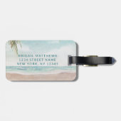 Island Breeze Beach Custom Huwelijksreis Mrs Bagagelabel (Achterkant horizontaal)
