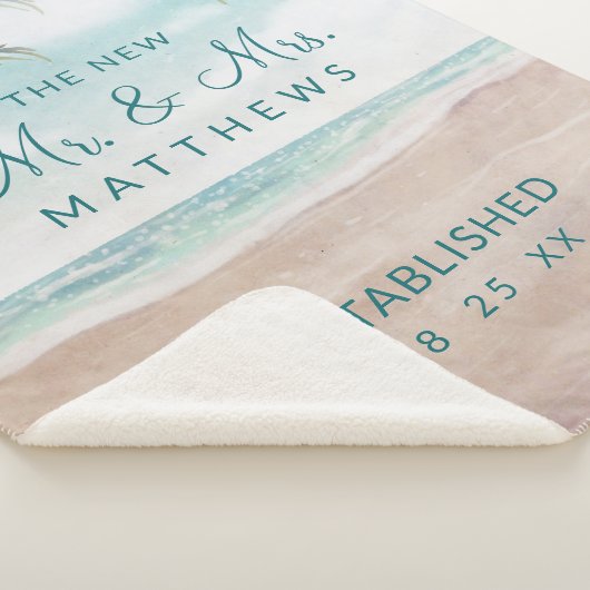 Island Breeze Beach de nieuwe Mr & Mrs Passen getr Sherpa Deken (3/4)