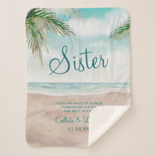 Island Breeze Beach naar de zuster Heartfelt Quote Sherpa Deken
