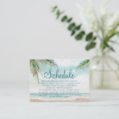 Island Breeze Beach Shore Scene Bruiloft Schema Informatiekaartje (Staand voorkant)