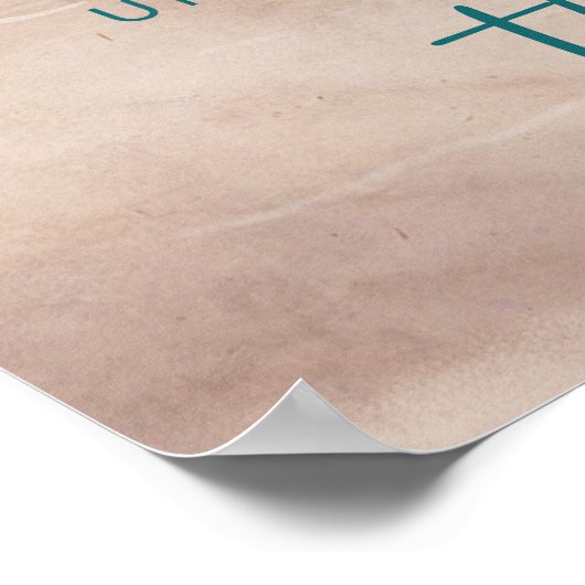 Island Breeze Beach Unplugged Wedtable Sign Poster (Hoek)