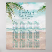 Island Breeze Beach Wedding Table Seating Chart Poster (Voorkant)
