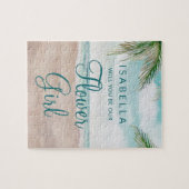 Island Breeze Beach Wees ons Bloemenmeisje voorste Legpuzzel (Horizontaal)