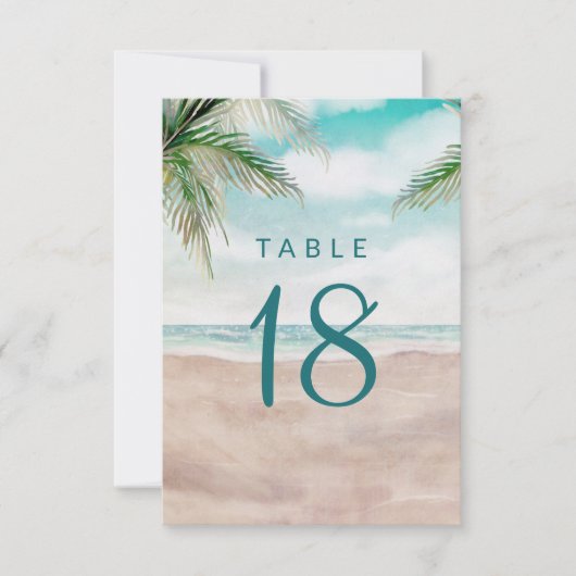 Island Breeze Beach Zitplaatsen Tafel Nummers Kaart (Voorkant)