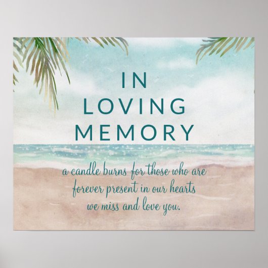 Island Breeze gekleurd strand in Loving Memory Sig Poster (Voorkant)