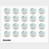 Island Breeze geschilderd strand bruiloft dank u Ronde Sticker (Vel)
