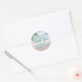 Island Breeze geschilderd strand bruiloft dank u Ronde Sticker (Envelop)