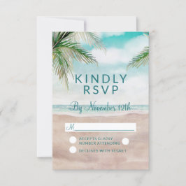 Island Breeze geschilderd strand bruiloft RSVP ant Kaartje