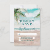 Island Breeze geschilderd strand bruiloft RSVP ant Kaartje (Voorkant)