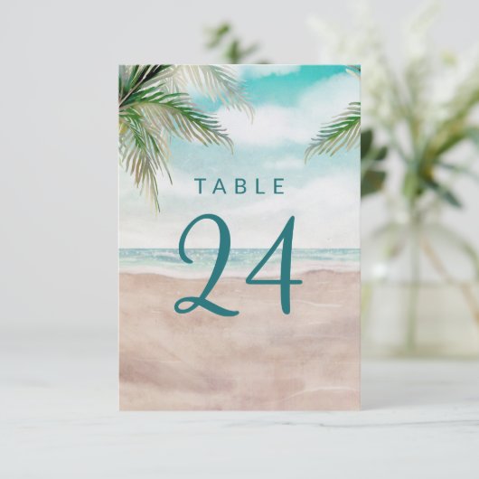 Island Breeze geschilderd strand bruiloft tafel nu Kaart (Staand voorkant)