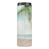 Island Breeze geschilderd strand gepersonaliseerde Thermosbeker (Achterkant)