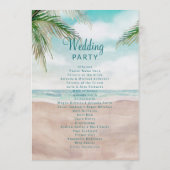 Island Breeze geschilderd strand scène bruiloft ce Programmakaart (Achterkant)