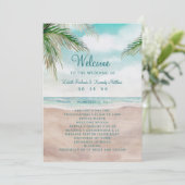 Island Breeze geschilderd strand scène bruiloft ce Programmakaart (Staand voorkant)