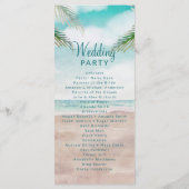 Island Breeze geschilderd strand scène bruiloft ce Programmakaart (Achterkant)