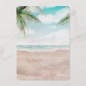 Island Breeze geschilderd strand scène bruiloft di Menu (Achterkant)