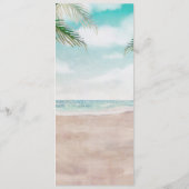 Island Breeze geschilderd strand scène bruiloft di Menu (Achterkant)