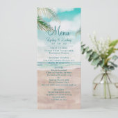 Island Breeze geschilderd strand scène bruiloft di Menu (Staand voorkant)