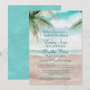 Island Breeze geschilderd strand scène bruiloft Kaart