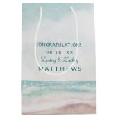 Island Breeze geschilderd strand scène bruiloft Medium Cadeauzakje (Voorkant)