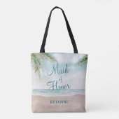 Island Breeze geschilderd strand scène Maid of Hon Tote Bag (Achterkant)