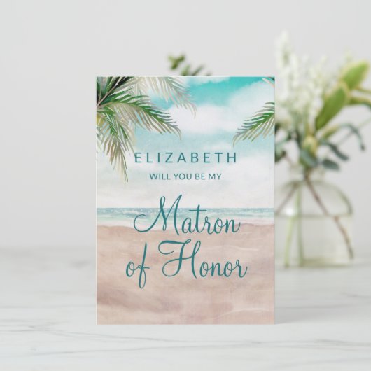 Island Breeze Matron of Honor proposal Kaart (Staand voorkant)