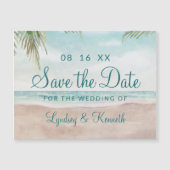 Island Breeze Painted Beach Bruiloft Save the Date (Voorkant)