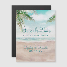 Island Breeze Painted Beach Bruiloft Save the Date Magnetische Uitnodiging
