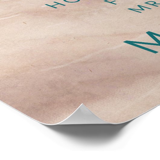 Island Breeze Painted Beach Scene Guestbook Sign. Poster (Hoek)